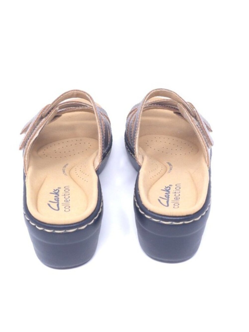 Clarks Collection Merliah Karli Wedge Sandal Metallic Leather 6M - Picture 5 of 10